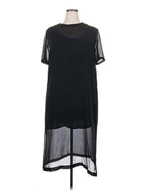 Zara Woman Black Sheer Double Layer Dress